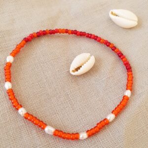 pearl and red bracelet